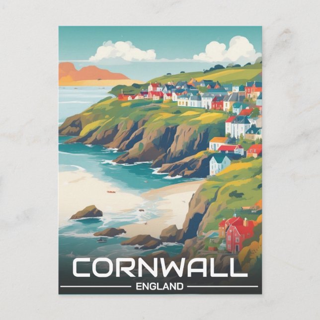 Cornwall county England cornwall kusten Helg Vykort (Framsida)