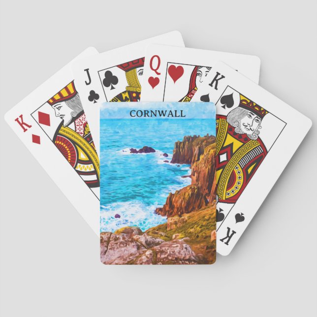 Cornwall England UK Coastal Scenery Casinokort (Baksidan)