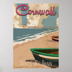 Cornwall, England vintage resor poster