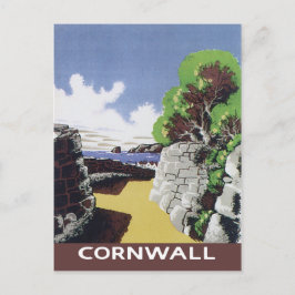Cornwall England vintage resor stil Vykort
