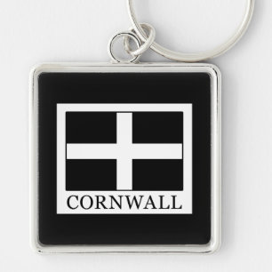 Cornwall Fyrkantig Silverfärgad Nyckelring