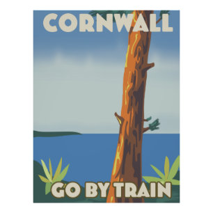Cornwall går förbi tåg fototryck