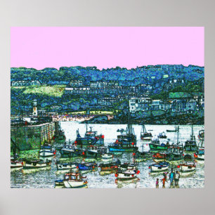 Cornwall St Ives hamn poster FRÅN 8.99