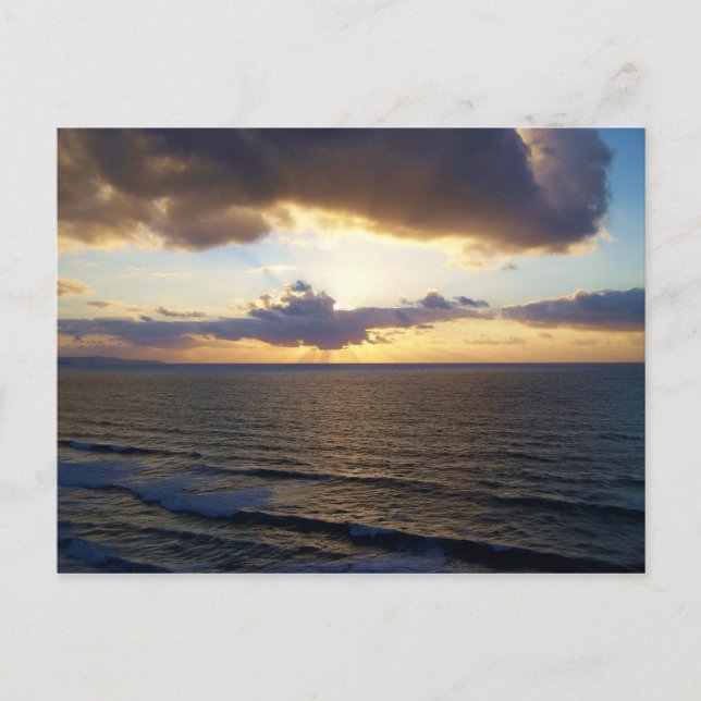 Cornwall Sunset nära Saint Agnes Poldark Land Vykort (Framsida)