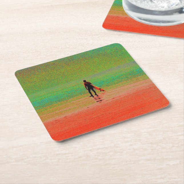 Cornwall surfer underlägg papper kvadrat (Vinklad)