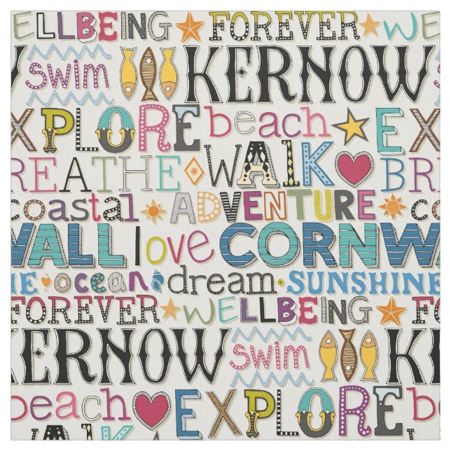 cornwall typografi tyg (Provkarta)