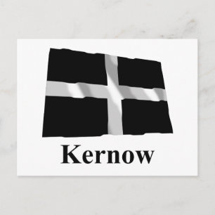 Cornwall Wave Flagga med Namn i Cornish Vykort