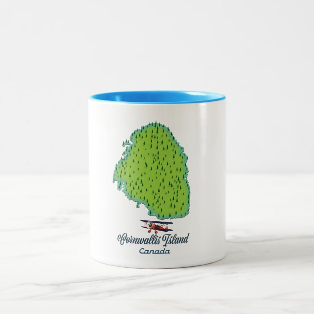 Cornwallis Island, Kanada Travel karta Två-Tonad Mugg (Center)