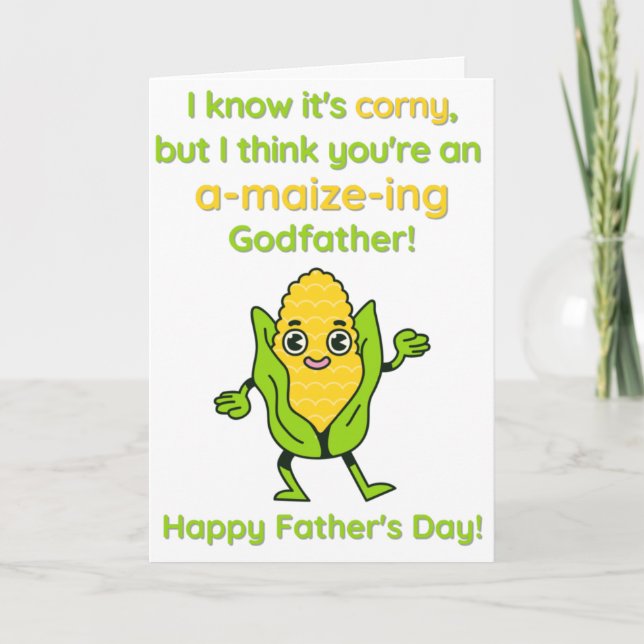 Corny, A-Maize-Ing Godfather Fars dag Card Kort (Framsida)
