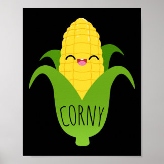 Corny Cute Maj på Cob Foodie Art Print Poster