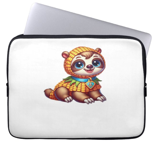 Corny Cuteness Halloween's Sweetest Sloth Oversize Laptop Fodral (Framsidan)