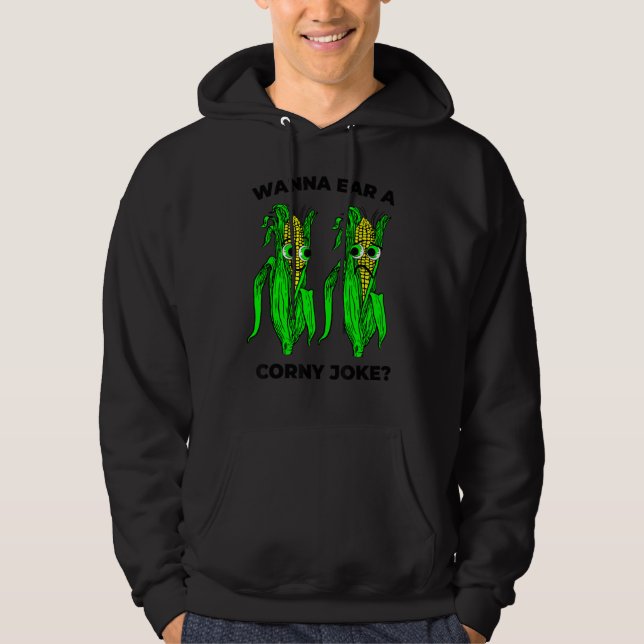 Corny Joke Meme Ear of Maj Pun Graphic Hoodie (Framsida)