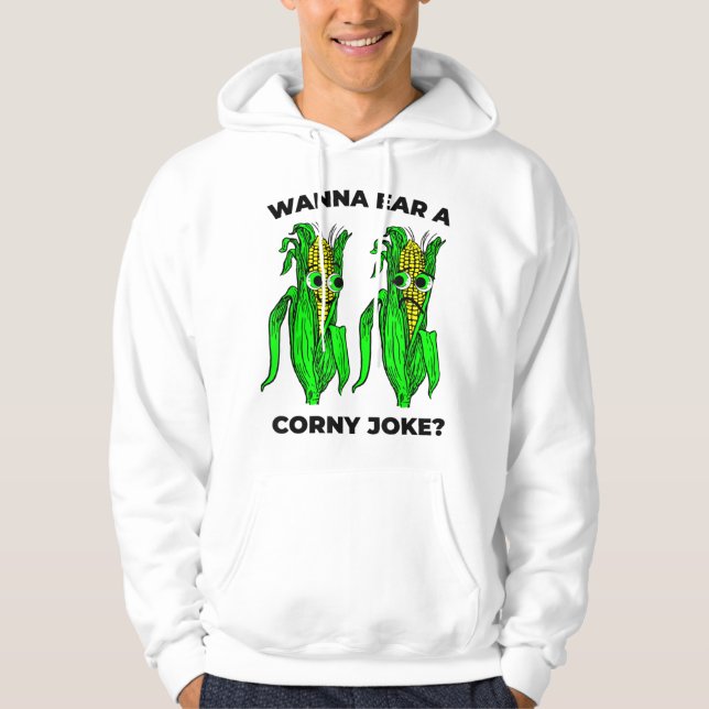 Corny Joke Meme Ear of Maj Pun Graphic Hoodie (Framsida)