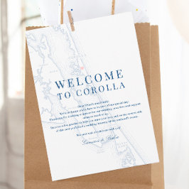 Corolla NC Map Wedding Welcome Itinerary Navy Blue Tack Kort
