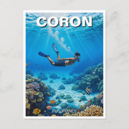 Coron Filippinerna Diver Vykort