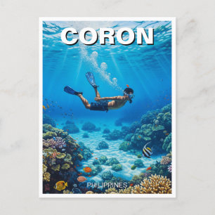 Coron Filippinerna Diver Vykort