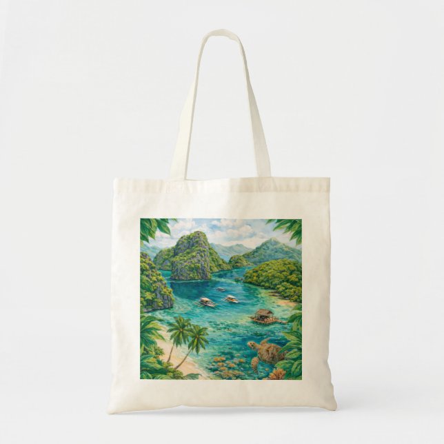 Coron Filippinerna Tropical Lagun Tygkasse (Framsidan)