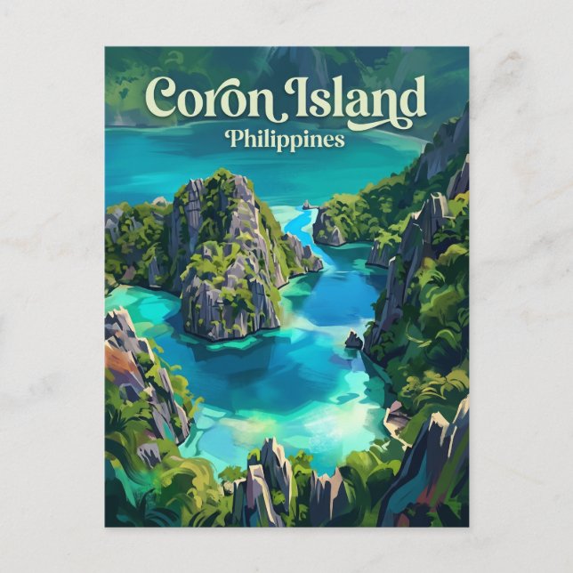 Coron Island Philippines Vykort (Framsida)