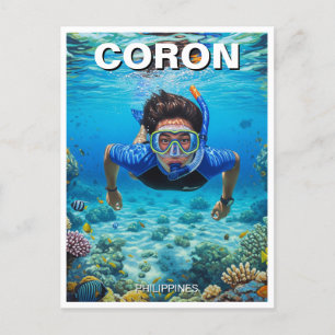 Coron Philippines Scuba Diver Vykort