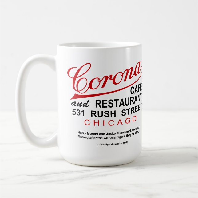 Corona Cafe and Restaurant, Chicago, IL Kaffemugg (Vänster)
