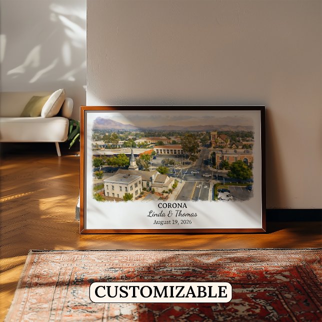 Corona California Affisch, Akvarell, Anpassad Poster (Skapare uppladdad)