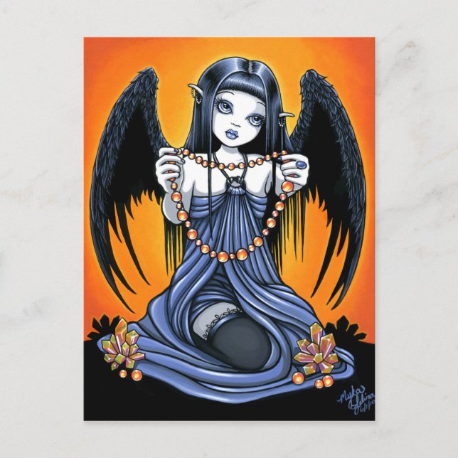 "Corona" Gothic Crystal Angel Art Postcard Vykort (Framsida)