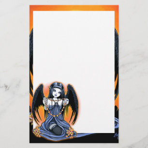 "Corona" Gothic Crystal Angel Art Stationery Brevpapper