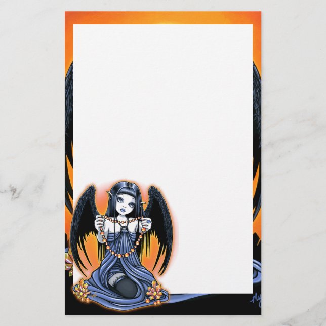 "Corona" Gothic Crystal Angel Art Stationery Brevpapper (Framsida)