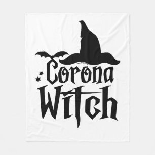 Corona Häxa Halloween , Rolig Halloween , Fleecefilt