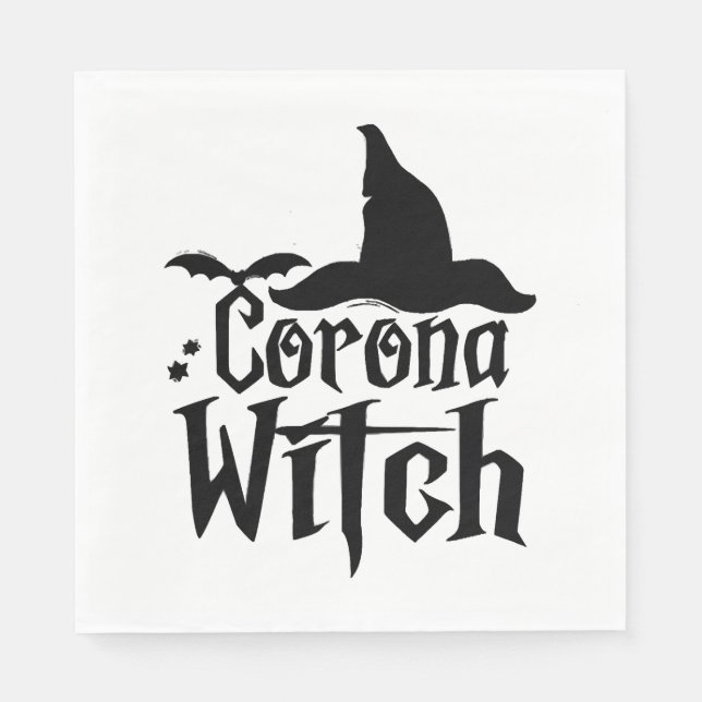 Corona Häxa Halloween , Rolig Halloween , Pappersservett (Framsidan)