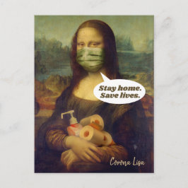 Corona Lisa (Mona Lisa) Stanna hemma. Spara Lives Vykort