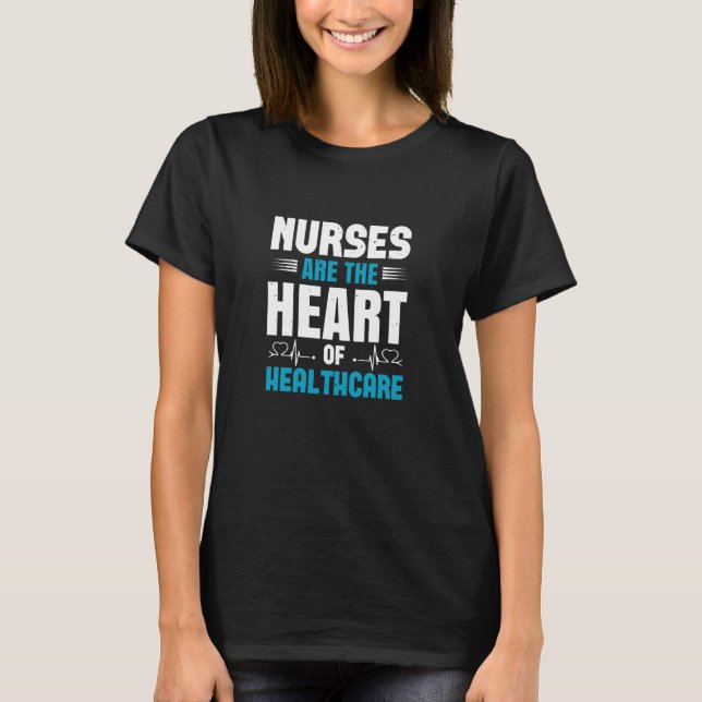 Corona Nurses - Hjärtat of Health Care T Shirt (Framsida)