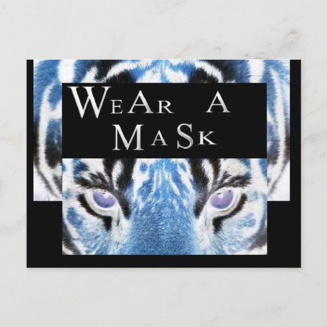 CORONA VIRUS BÄRA A MASK VYKORT (Framsida)