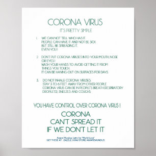 Corona Virus Fact lakan poster arbetsplatsen