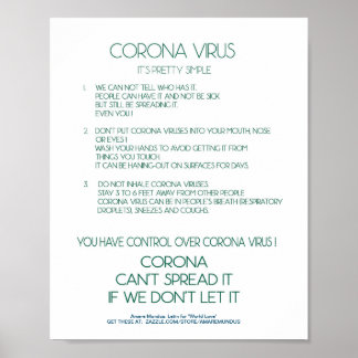 Corona Virus Fact lakan poster arbetsplatsen