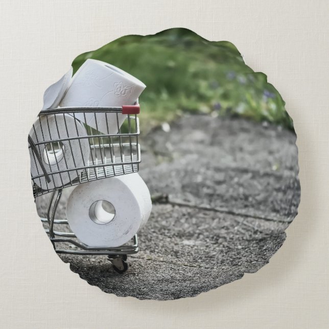 Corona Virus Protective Mask Rund Kudde (Baksidan)