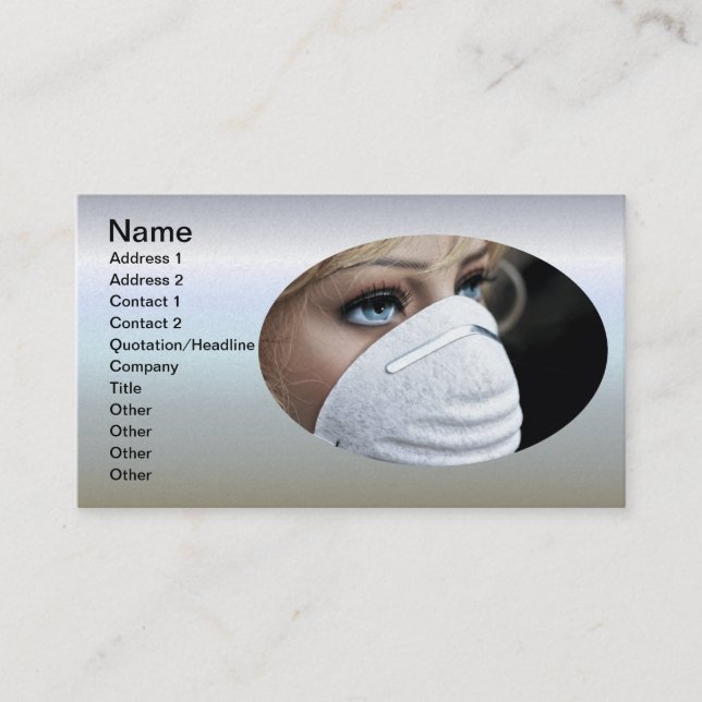 Corona Virus Protective Mask Visitkort (Framsida)