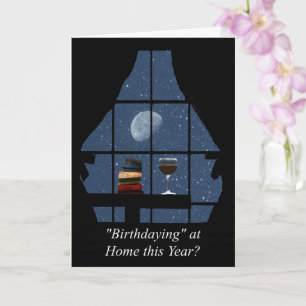 Corona Virus Social Avstånd Vin födelsedagen Kort