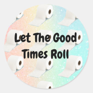 Corona Virus Toilet Roll Rosa Glitter Runt Klistermärke