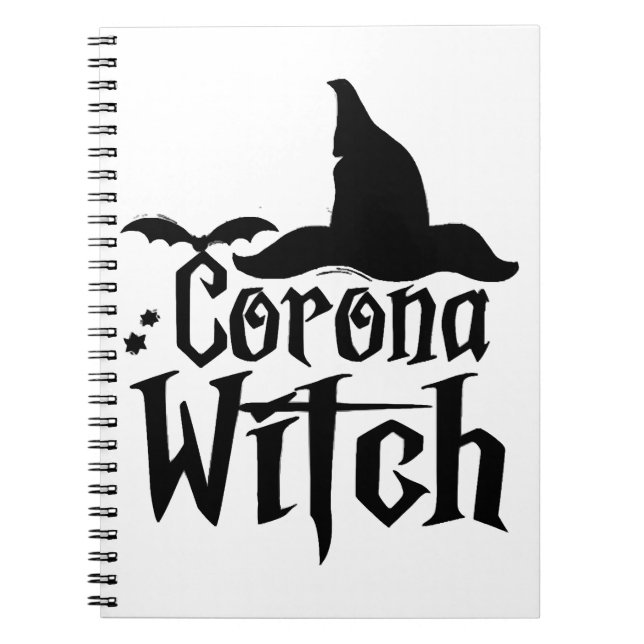 Corona Witch Halloween, Funny Halloween Anteckningsbok (Framsidan)