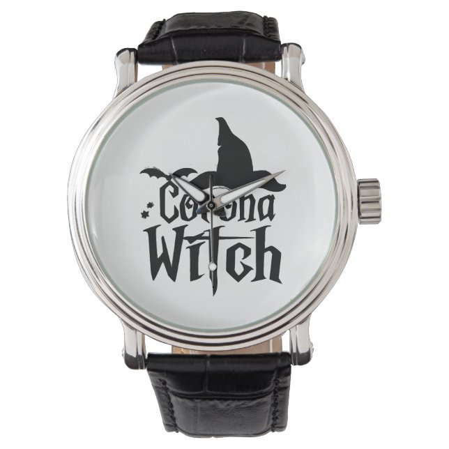Corona Witch Halloween, Funny Halloween Armbandsur (Framsida)