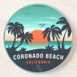 Coronado Beach California Retro Sunset Souvenirs Underlägg