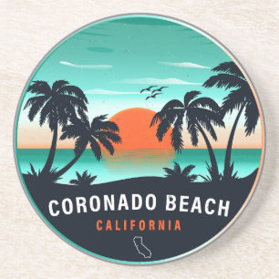 Coronado Beach California Retro Sunset Souvenirs Underlägg