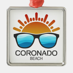 Coronado Beach California Solglasögon Julgransprydnad Metall