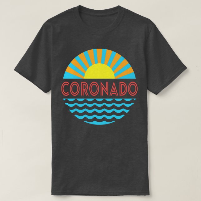 Coronado Beach Sol och Vågar T Shirt (Design framsida)
