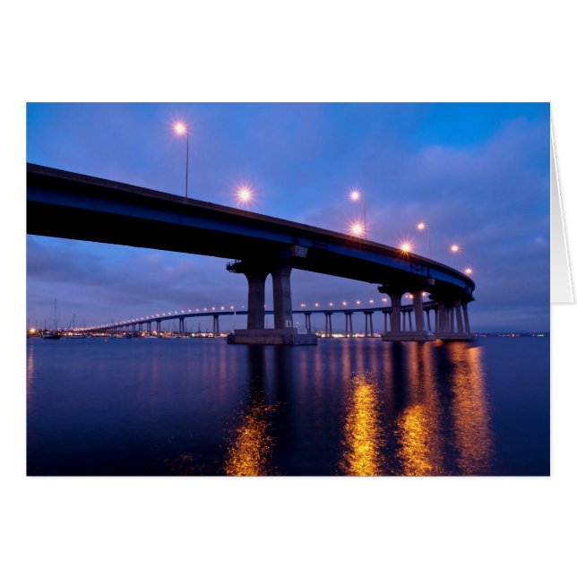 Coronado Bridge i Dusk Hälsningskort (Framsidan Horizontal)