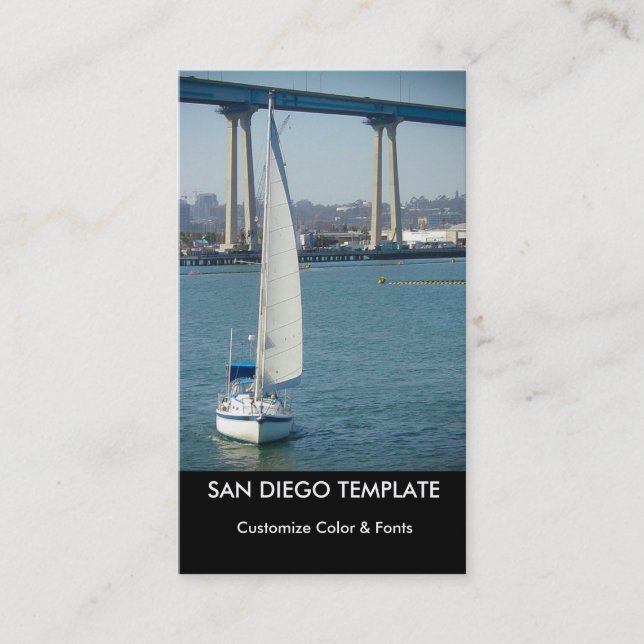 Coronado Bridge Sailing San Diego Visitkort (Framsida)