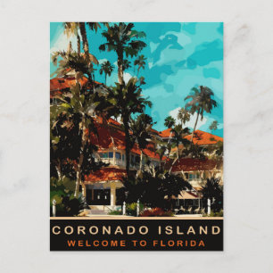 Coronado Island, Florida, Vintage Resa Vykort