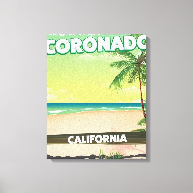 Coronado Kalifornien strand reseraklambild Canvastryck (Framsida)