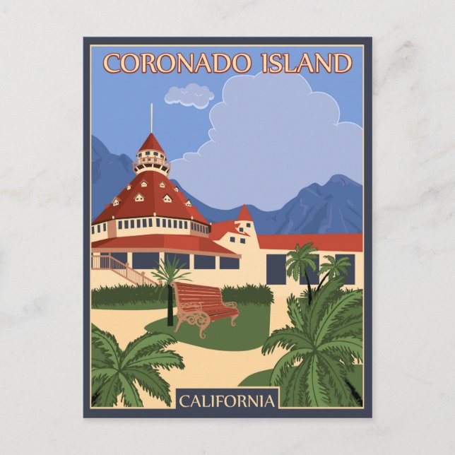 Coronado tropiska ö, Kalifornien Vykort (Framsida)
